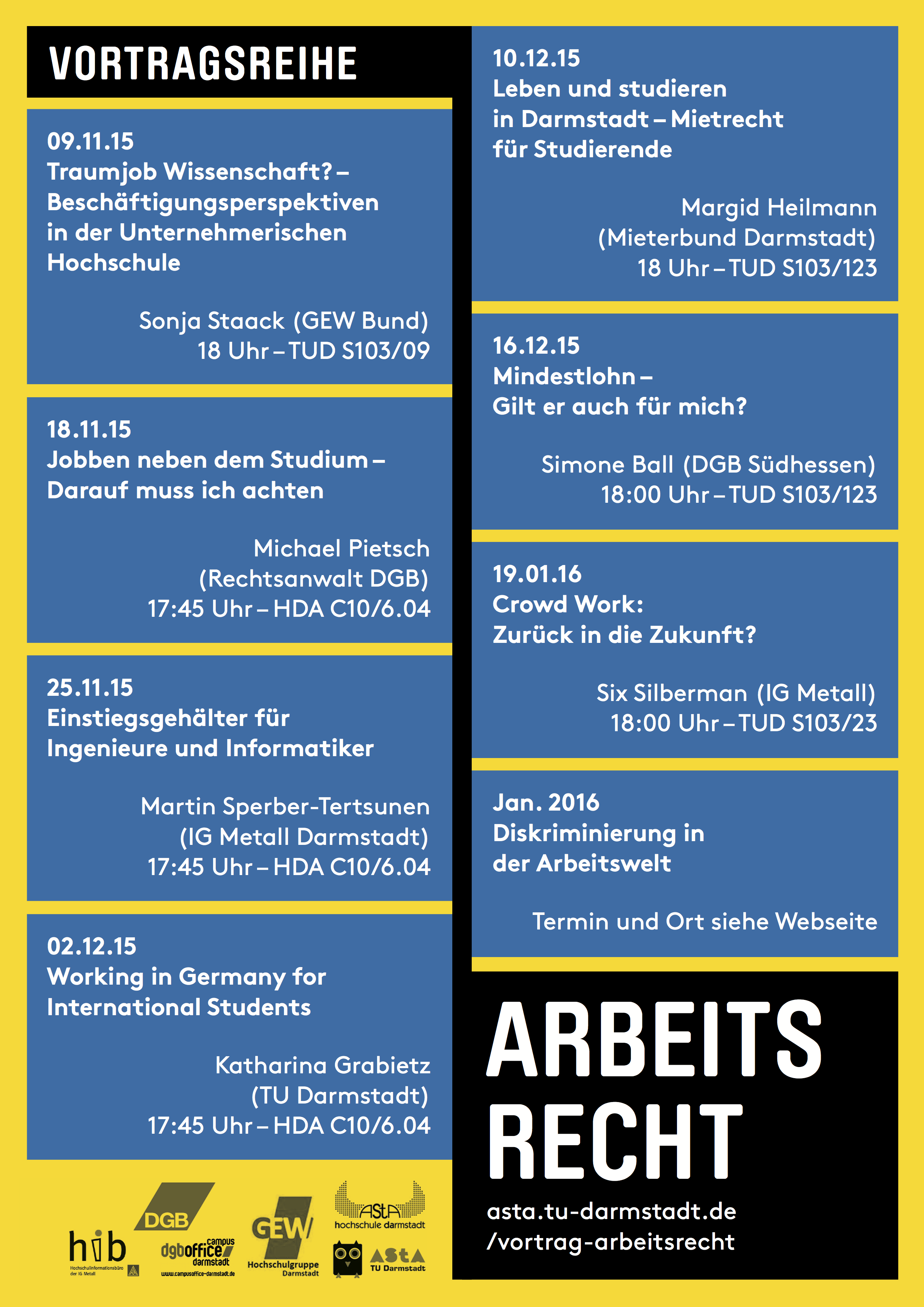 Arbeitsrecht Reihe WS 2015 Arbeitsrecht Reihe WS 2015