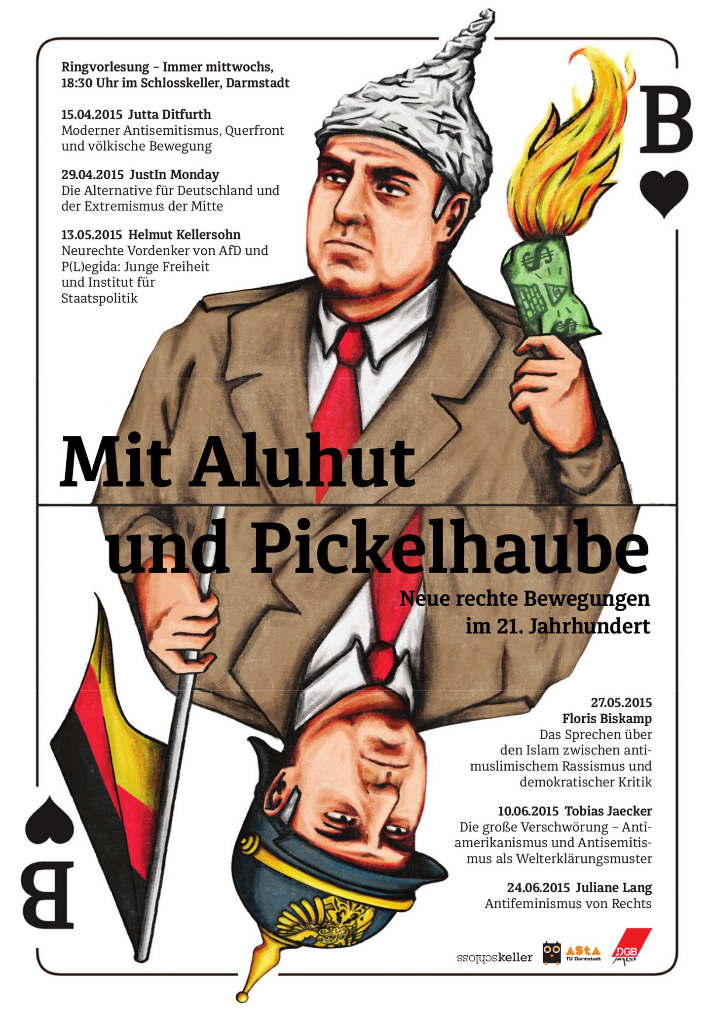 Mit Aluhut und Pickelhaube Plakat