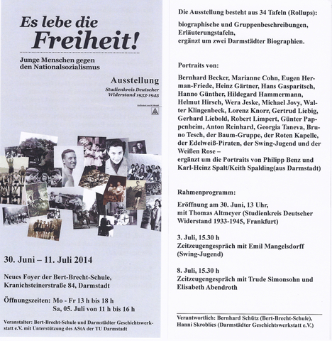 Es Lebe die Freiheit Flyer 2014